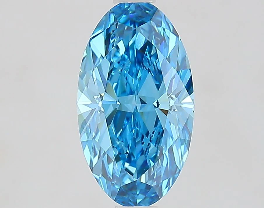 1.53 ct. Fancy Vivid Blue/VVS2 Oval Lab Grown Diamond