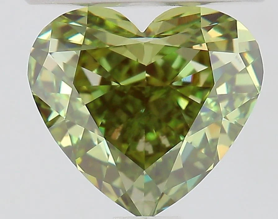 1.53 ct. Fancy Vivid Green/VVS1 Heart Lab Grown Diamond