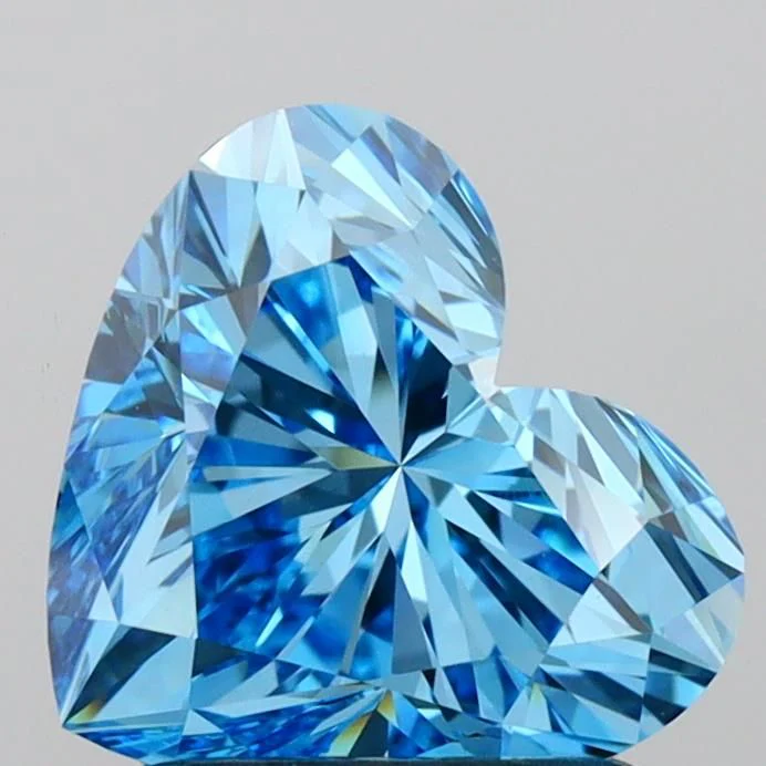 1.55 ct. Fancy Vivid Blue/VVS2 Heart Lab Grown Diamond