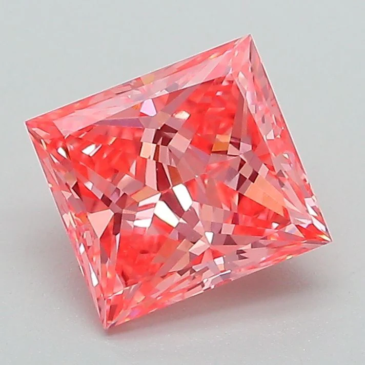 1.58 ct. Fancy Vivid Pink/VVS2 Princess Lab Grown Diamond
