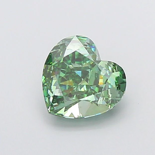 1.59 ct. Fancy Vivid Green/VS1 Heart Lab Grown Diamond