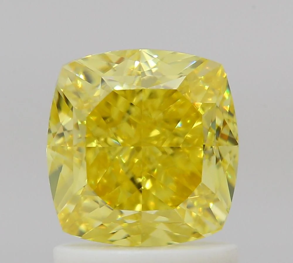 1.60 ct. Fancy Vivid Yellow/VS1 Cushion Brilliant Diamond