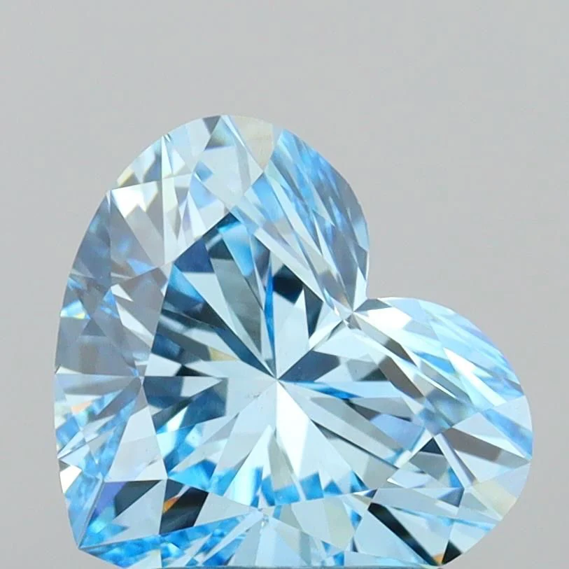 1.61 ct. Fancy Vivid Blue/VVS2 Heart Lab Grown Diamond - Image 2