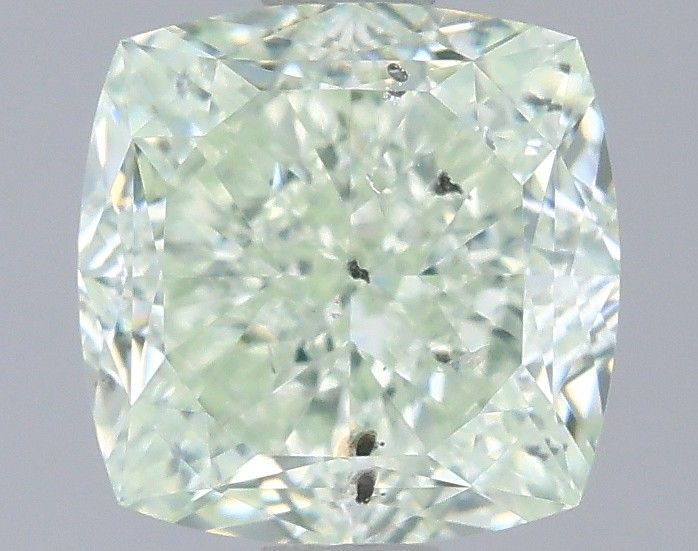 1.63 ct. Fancy Light Green/I1 Cushion Brilliant Diamond
