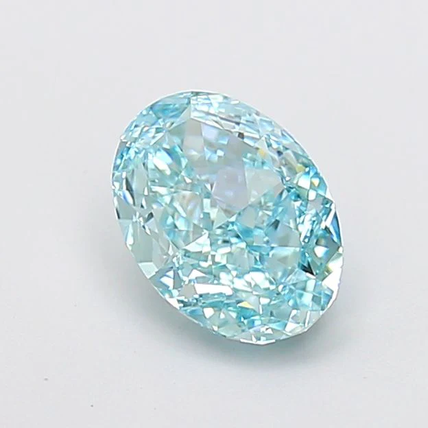 1.68 ct. Fancy Vivid Greenish Blue/VVS2 Oval Lab Grown Diamond - Image 2