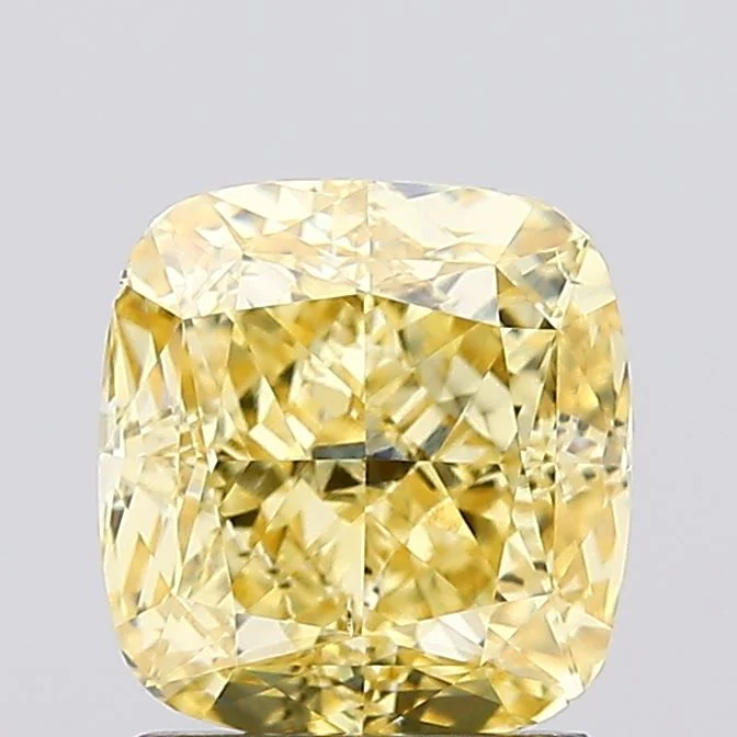 1.70 ct. Fancy Intense Yellow/VS2 Cushion Modified Lab Grown Diamond