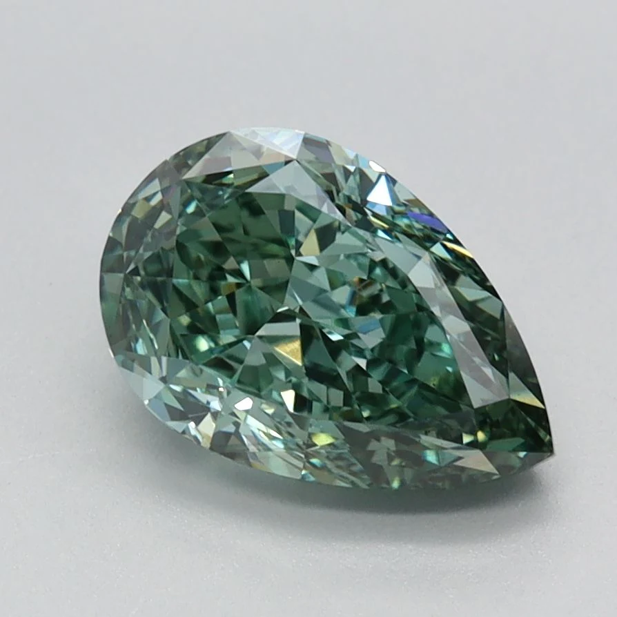 1.74 ct. Fancy Vivid Green/VS1 Pear Lab Grown Diamond