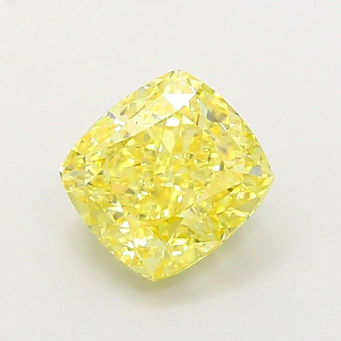 1.79 ct. Fancy Vivid Yellow/VS1 Cushion Modified Lab Grown Diamond