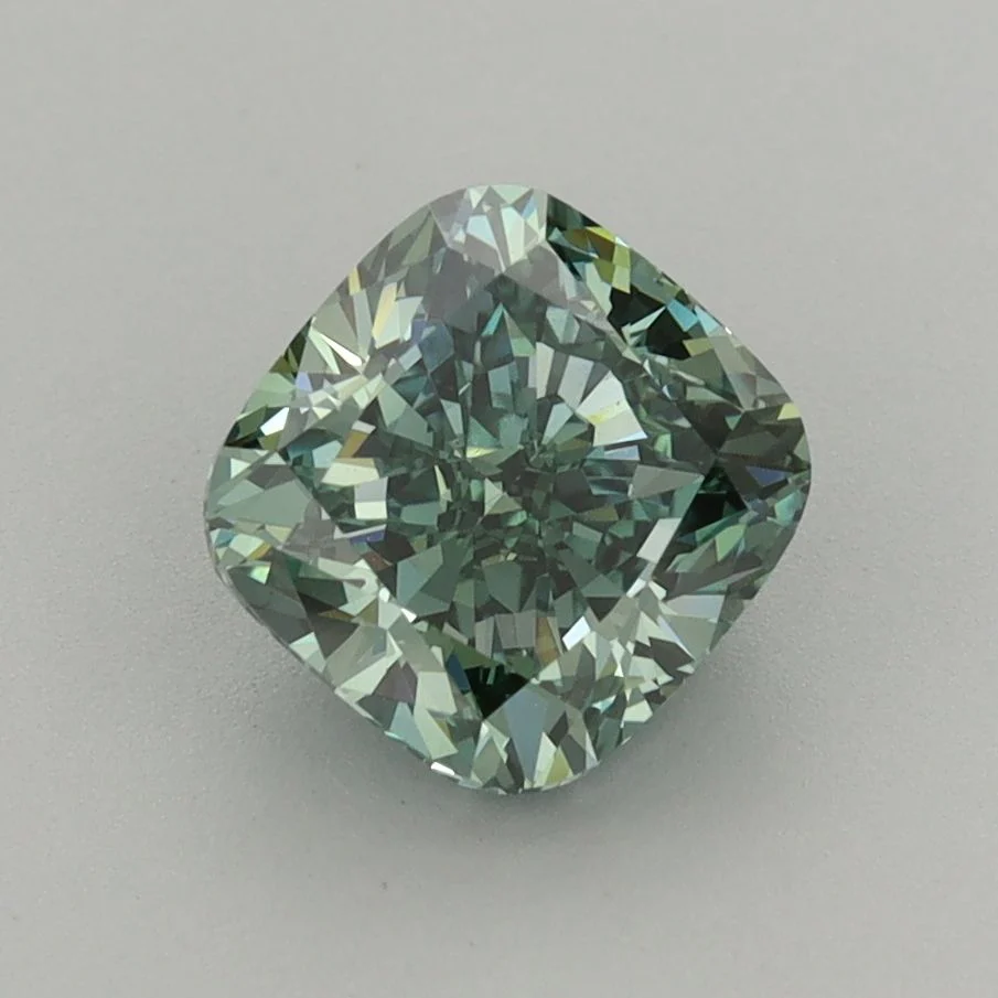 1.82 ct. Fancy Vivid Green/VS1 Cushion Modified Lab Grown Diamond