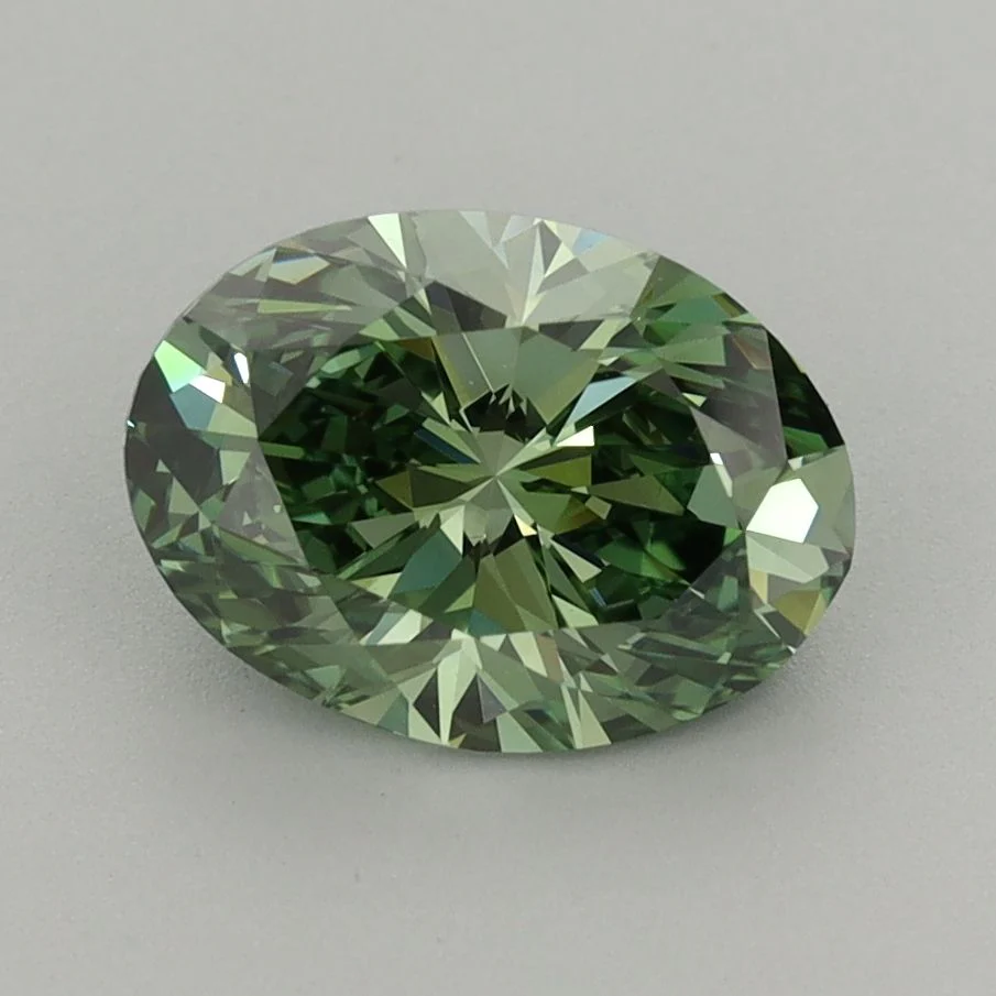 1.86 ct. Fancy Vivid Green/VS1 Oval Lab Grown Diamond
