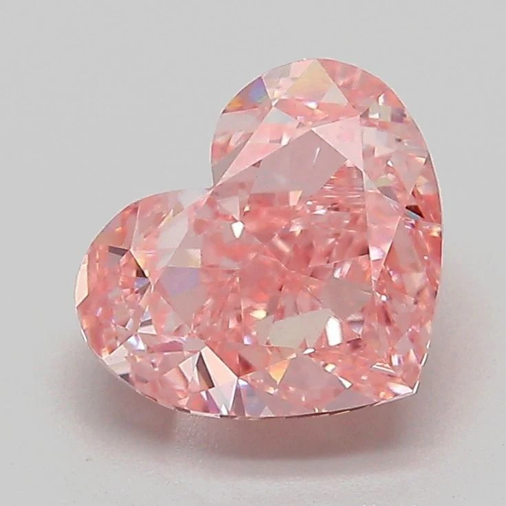 1.98 ct. Fancy Vivid Pink/VS1 Heart Lab Grown Diamond