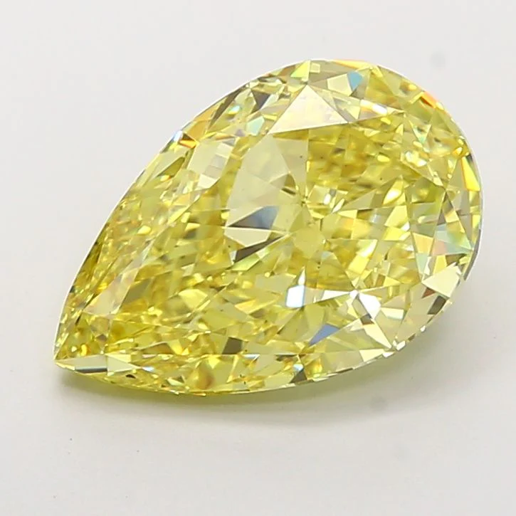 10.08 ct. Fancy Intense Yellow/VS2 Pear Lab Grown Diamond