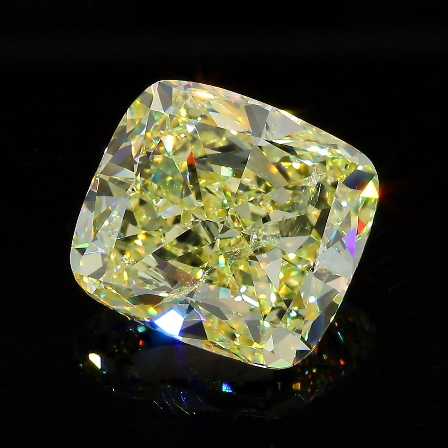 10.09 ct. Fancy Yellow/I1 Cushion Brilliant Diamond