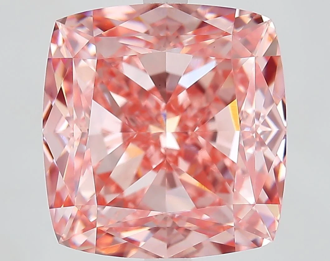10.53 ct. Fancy Vivid Pink/VVS2 Cushion Modified Lab Grown Diamond