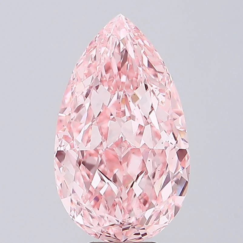10.77 ct. Fancy Vivid Pink/VS2 Pear Lab Grown Diamond