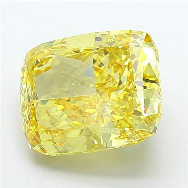 11.07 ct. Fancy Vivid Yellow/SI1 Cushion Modified Lab Grown Diamond