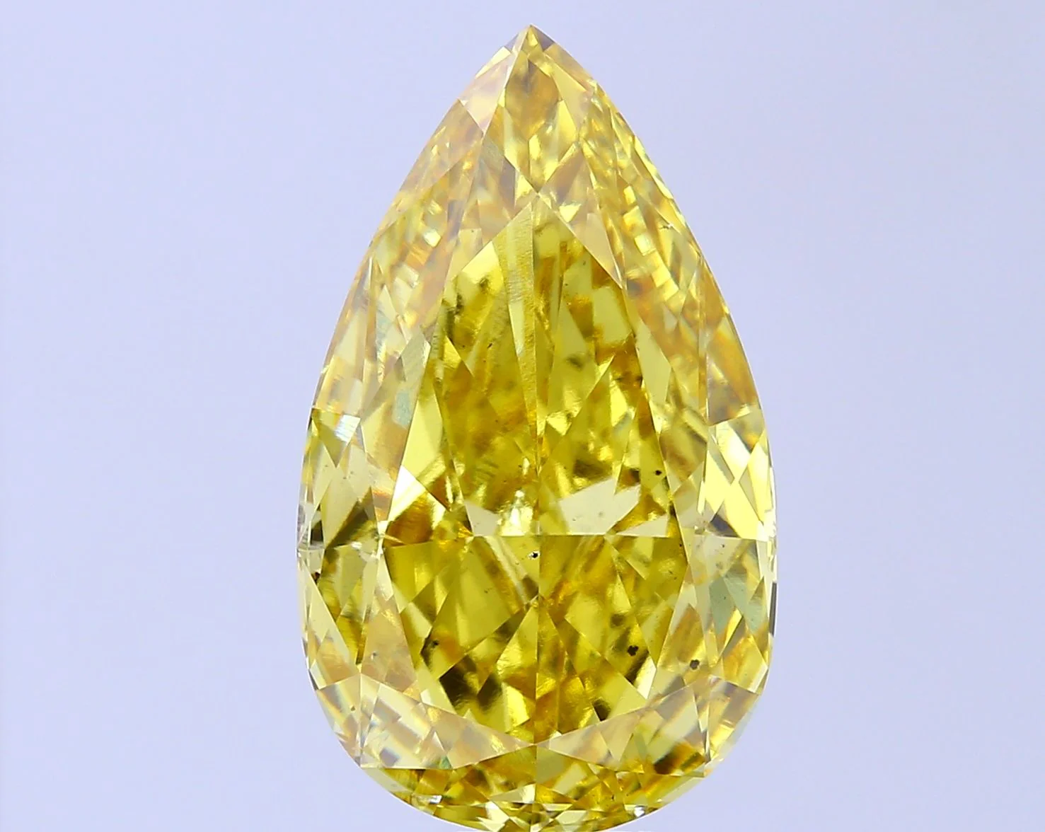 12.69 ct. Fancy Vivid Yellow/VS2 Pear Lab Grown Diamond