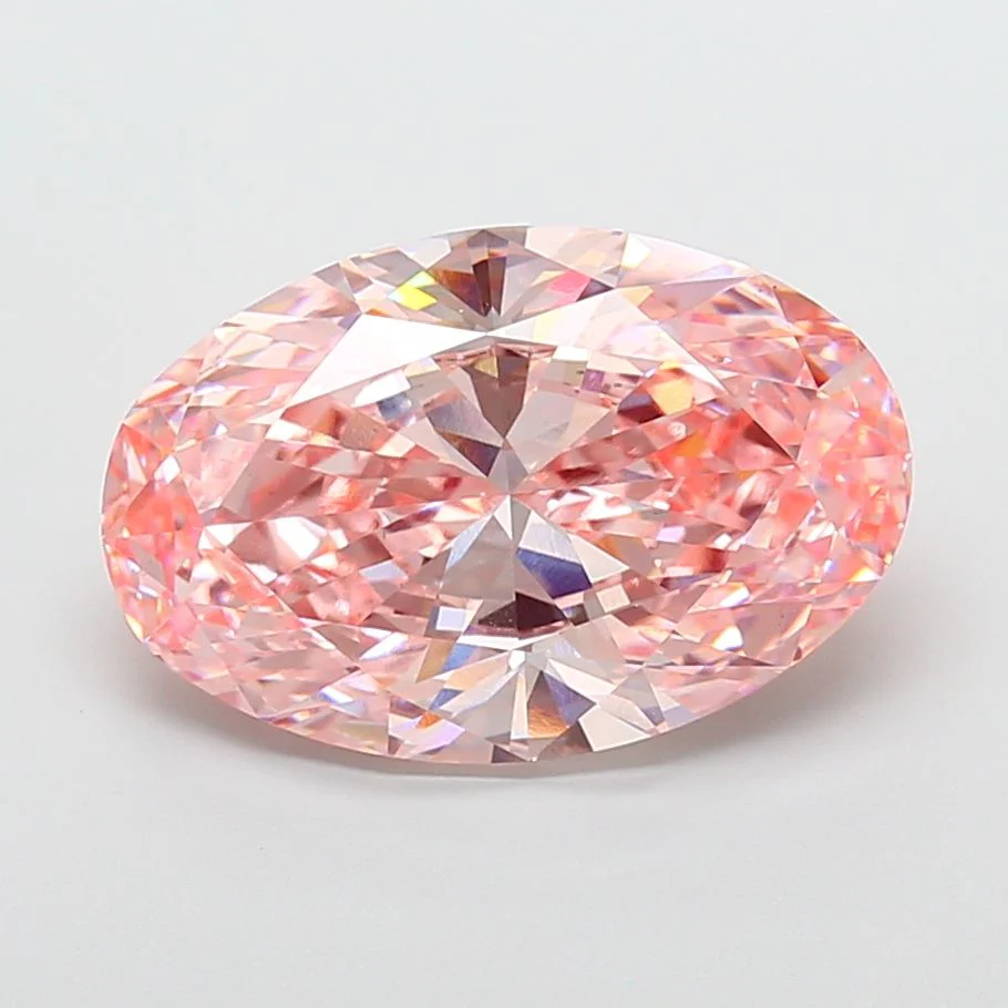13.09 ct. Fancy Vivid Pink/VS1 Oval Lab Grown Diamond