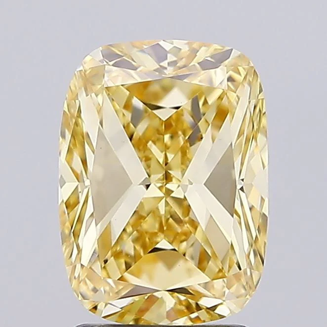 2.00 ct. Fancy Intense Yellow/VS1 Cushion Modified Lab Grown Diamond