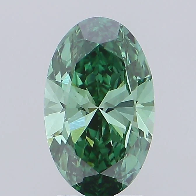 2.00 ct. Fancy Vivid Green/VS1 Oval Lab Grown Diamond