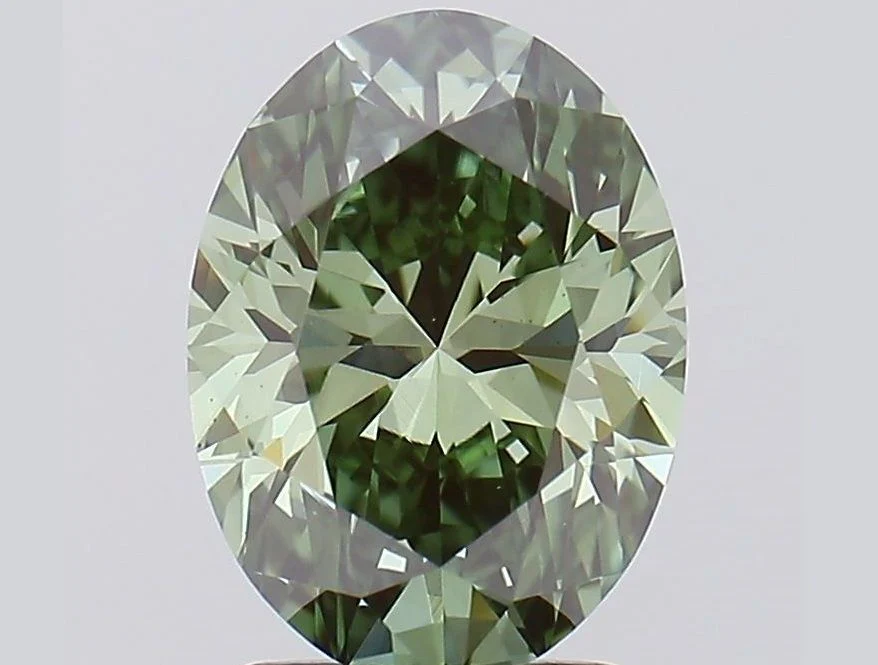 2.00 ct. Fancy Vivid Green/VS2 Oval Lab Grown Diamond