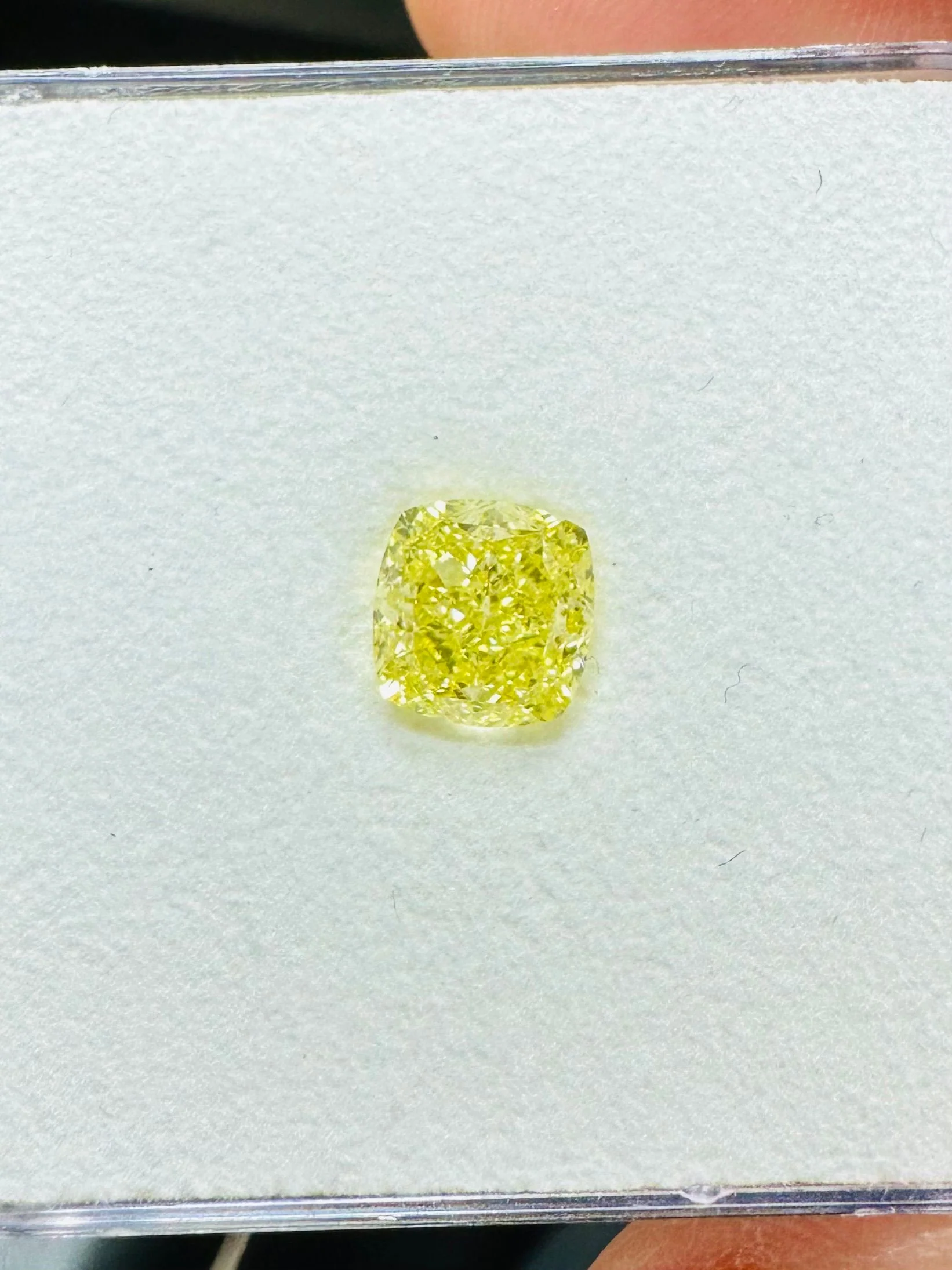 2.01 ct. Fancy Intense Yellow/VS1 Cushion Brilliant Diamond
