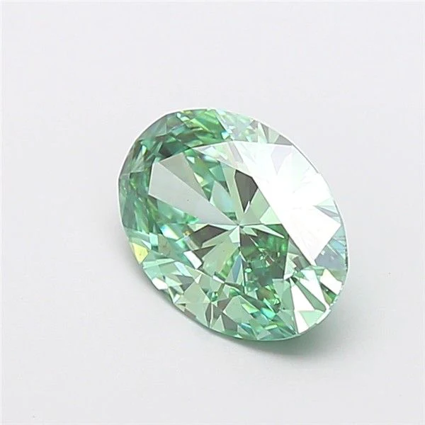 2.01 ct. Fancy Vivid Green/VS2 Oval Lab Grown Diamond