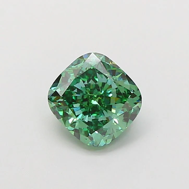 2.01 ct. Fancy Vivid Green/VVS2 Cushion Modified Lab Grown Diamond