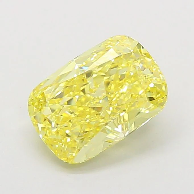 2.01 ct. Fancy Vivid Yellow/VS1 Cushion Modified Lab Grown Diamond - Image 2