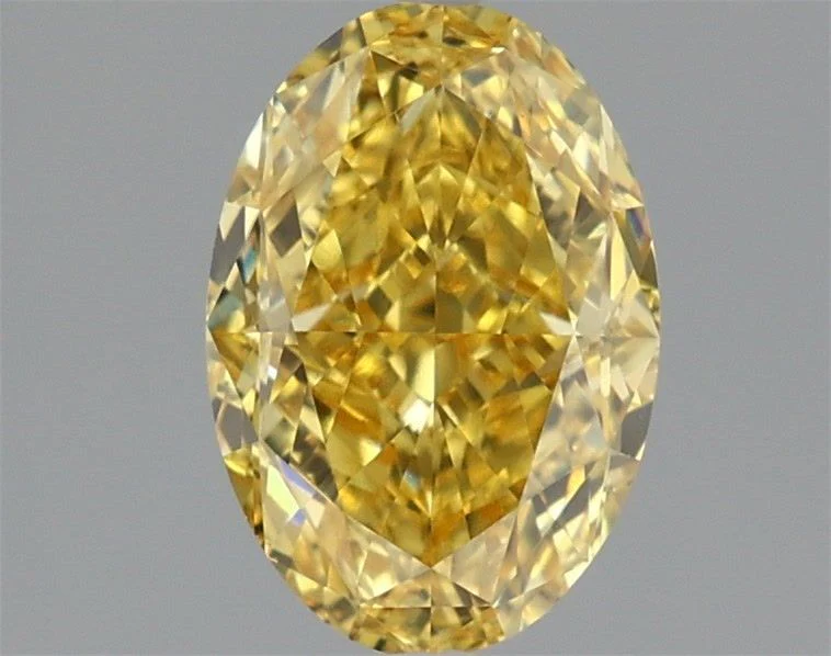 2.01 ct. Fancy Vivid Yellow/VS1 Oval Lab Grown Diamond