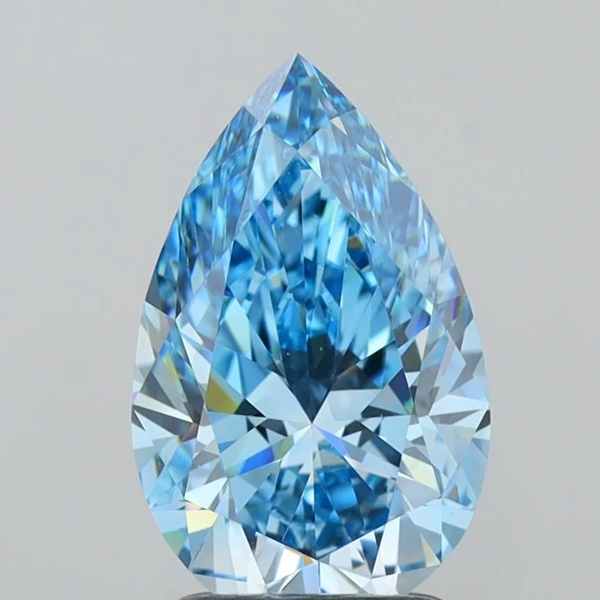 2.02 ct. Fancy Vivid Blue/VS1 Pear Lab Grown Diamond
