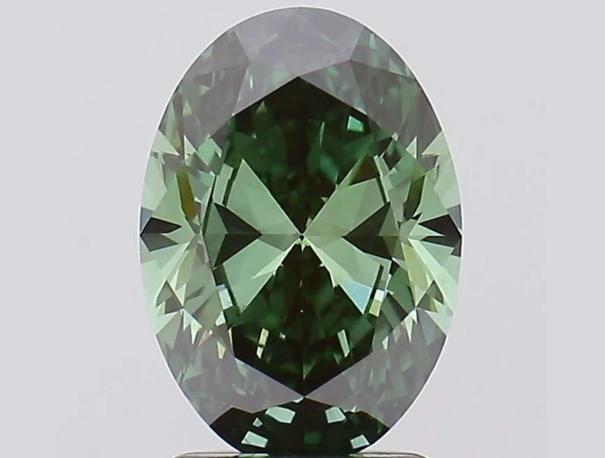2.02 ct. Fancy Vivid Green/VS2 Oval Lab Grown Diamond