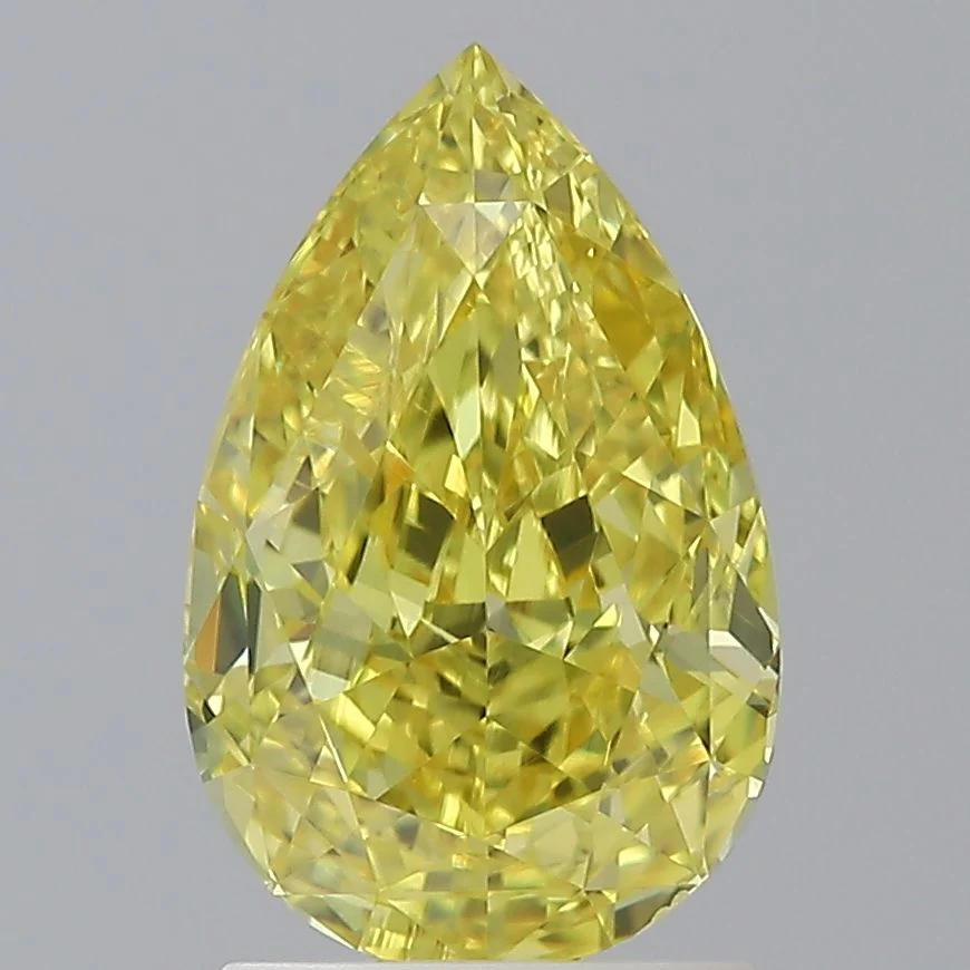 2.02 ct. Fancy Vivid Yellow/VS2 Pear Diamond