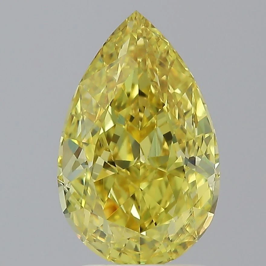 2.02 ct. Fancy Vivid Yellow/VS2 Pear Diamond