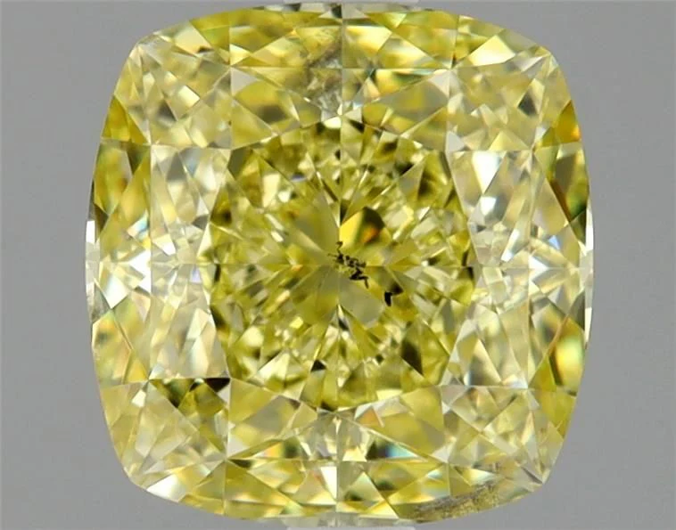 2.03 ct. Fancy Faint Yellow/SI2 Cushion Modified Diamond