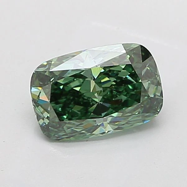 2.04 ct. Fancy Vivid Green/VS1 Cushion Modified Lab Grown Diamond