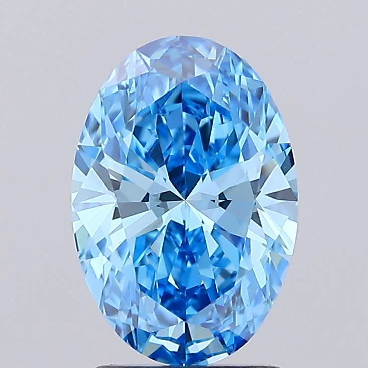 2.06 ct. Fancy Vivid Blue/VVS1 Oval Lab Grown Diamond