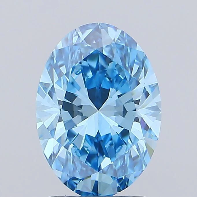 2.06 ct. Fancy Vivid Blue/VVS2 Oval Lab Grown Diamond