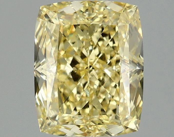 2.06 ct. Fancy Vivid Yellow/VS1 Cushion Modified Lab Grown Diamond