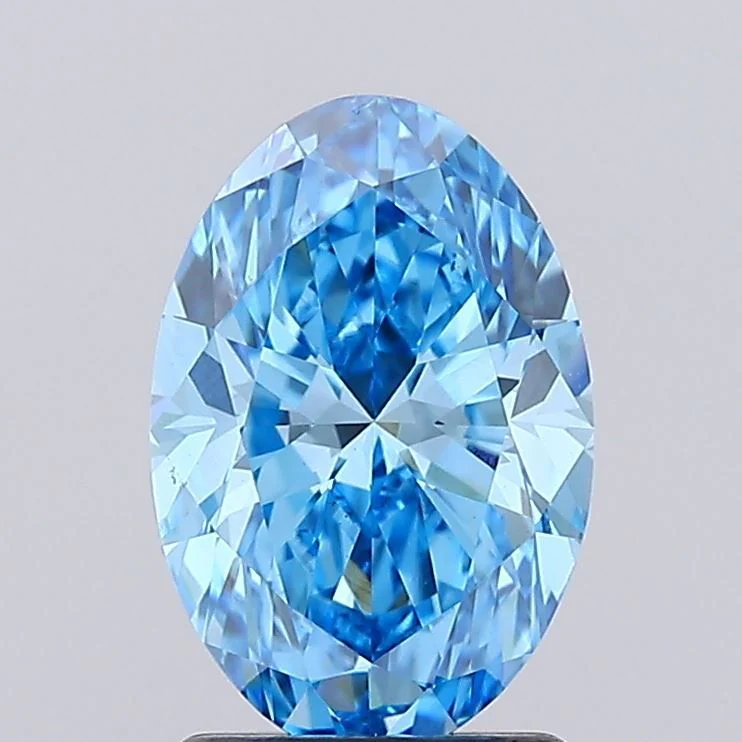 2.07 ct. Fancy Vivid Blue/VS1 Oval Lab Grown Diamond