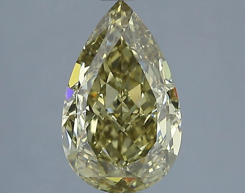 2.08 ct. Fancy Dark Yellow/VS2 Pear Diamond