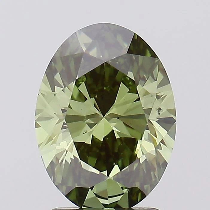 2.08 ct. Fancy Intense Green/VS2 Oval Lab Grown Diamond