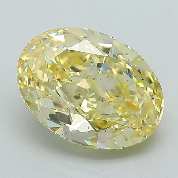 2.10 ct. Fancy Intense Yellow/VS2 Oval Lab Grown Diamond