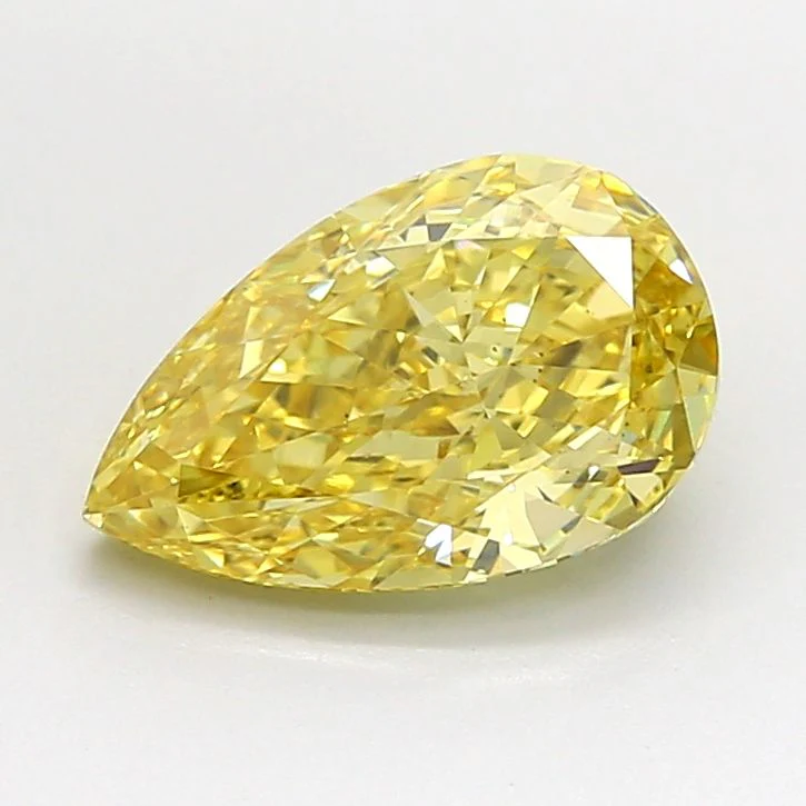 2.10 ct. Fancy Vivid Yellow/VS2 Pear Lab Grown Diamond