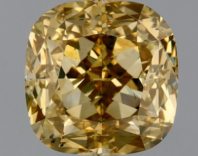 2.14 ct. Fancy Brownish Orangey Yellow/SI1 Cushion Brilliant Diamond