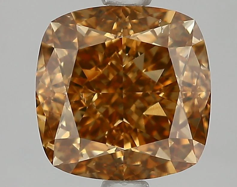 2.14 ct. Fancy Deep Brownish Yellowish Orange/SI1 Cushion Brilliant Diamond