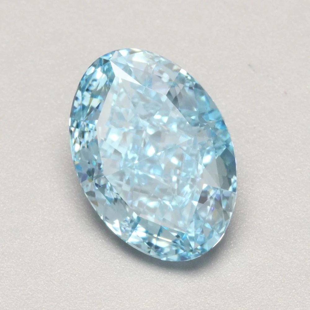 2.15 ct. Fancy Vivid Blue/VVS2 Oval Lab Grown Diamond