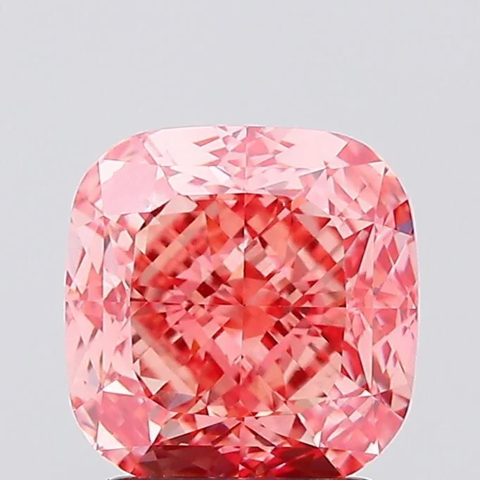 2.18 ct. Fancy Vivid Pink/VS1 Cushion Lab Grown Diamond