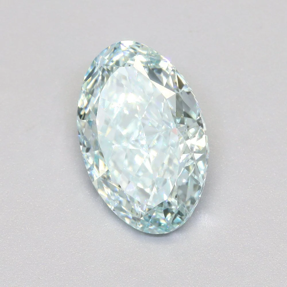 2.37 ct. Fancy Intense Blueish Green/VVS2 Oval Lab Grown Diamond