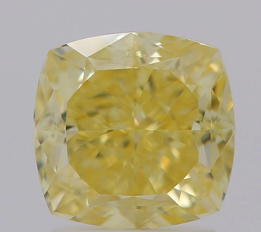 2.41 ct. Fancy Yellow/VS2 Cushion Brilliant Diamond
